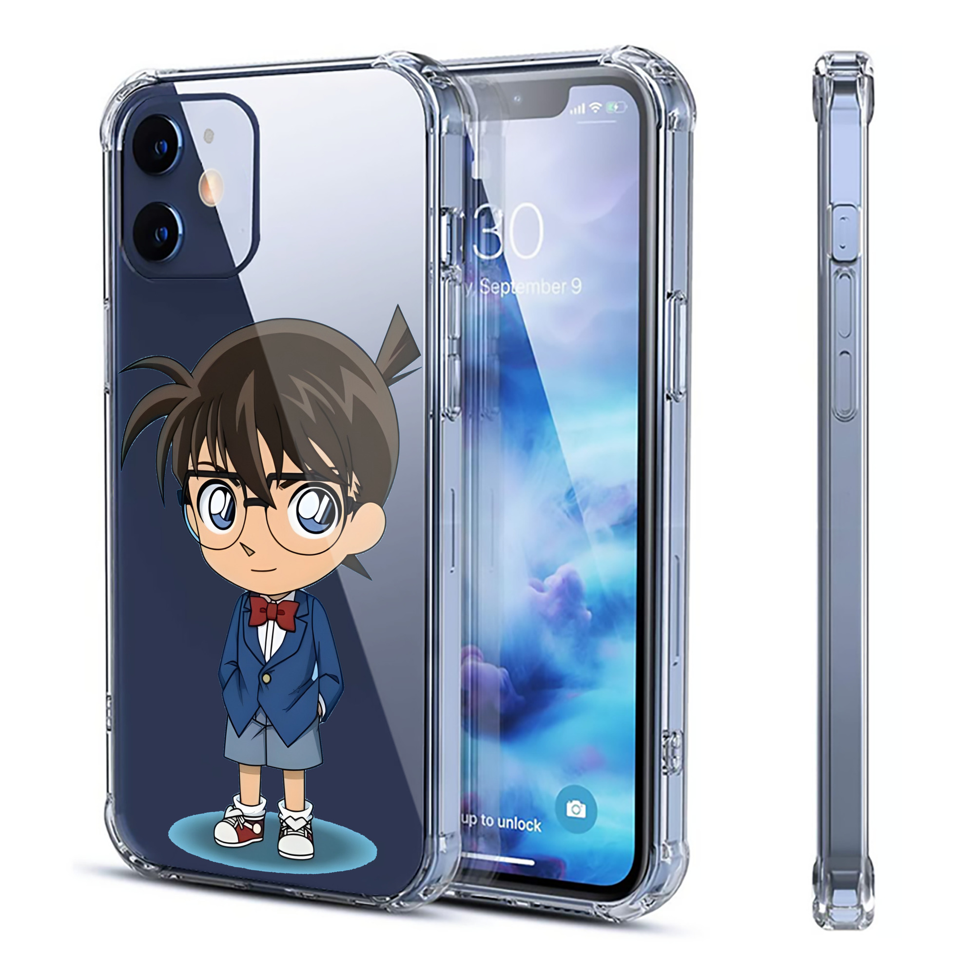 （画像用） 名探偵コナン 江戸川 コナン Detective Conan Conan Edogawa 【iPhone 12シリーズ対応】透明スマホケース（クリアソフトケース）